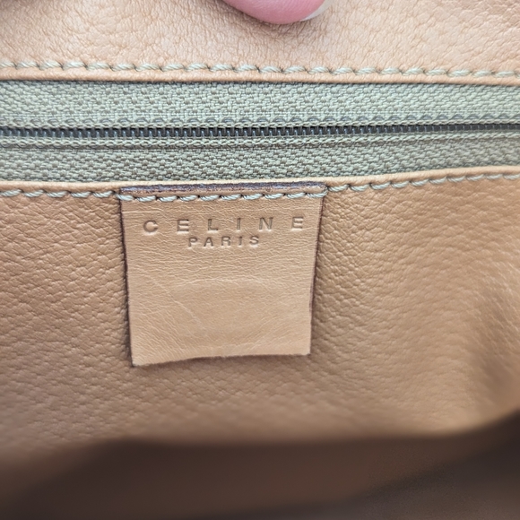 🍋✨ Celine Paris Brown Macadam Coated Canvas and Leather Handbag - Picture 6 of 13